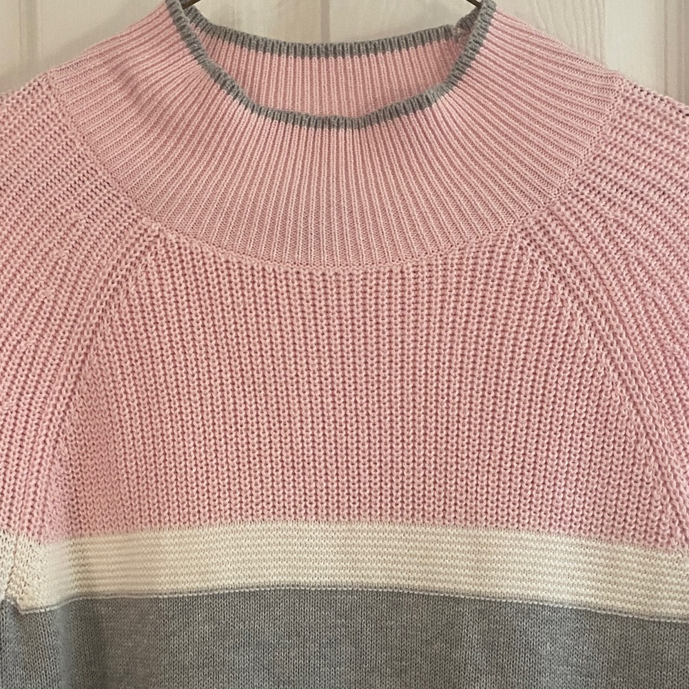 Wool Woman’s M pullover cotton  Vintage Crewneck mock neck Sweater Talbots